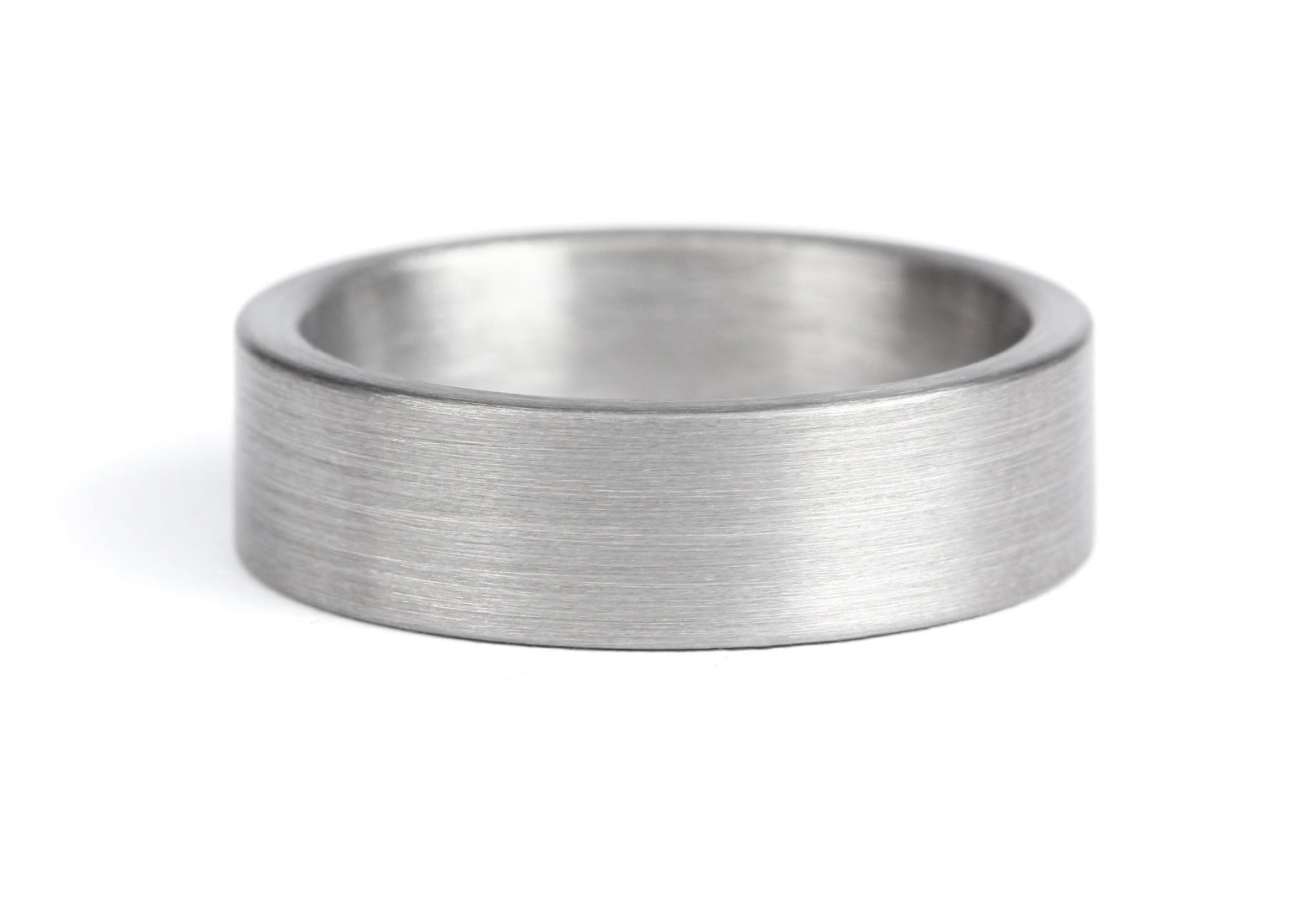 The Minimalist 'Zuna' Brushed Tungsten Ring14k White Gold