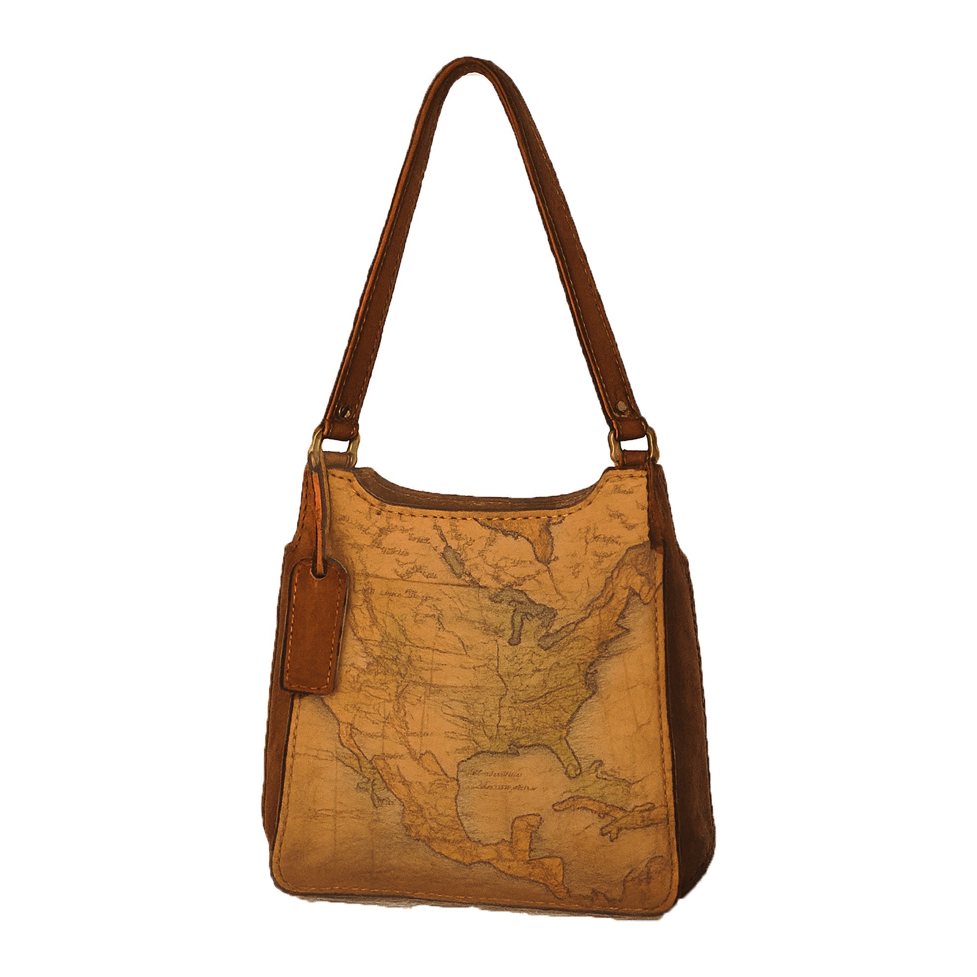 The Next Adventure Leather SatchelMap Print