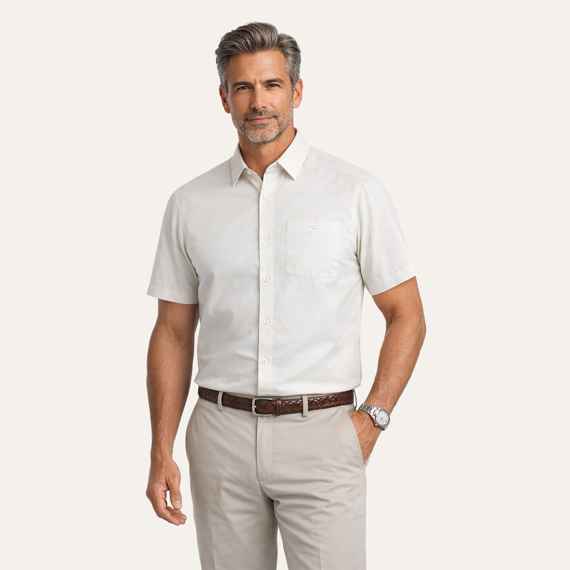 The Piazza Silk Noir ShirtChalk