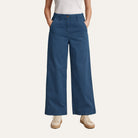 The San Remo Wide Leg Cropped ChinoWashed Navy
