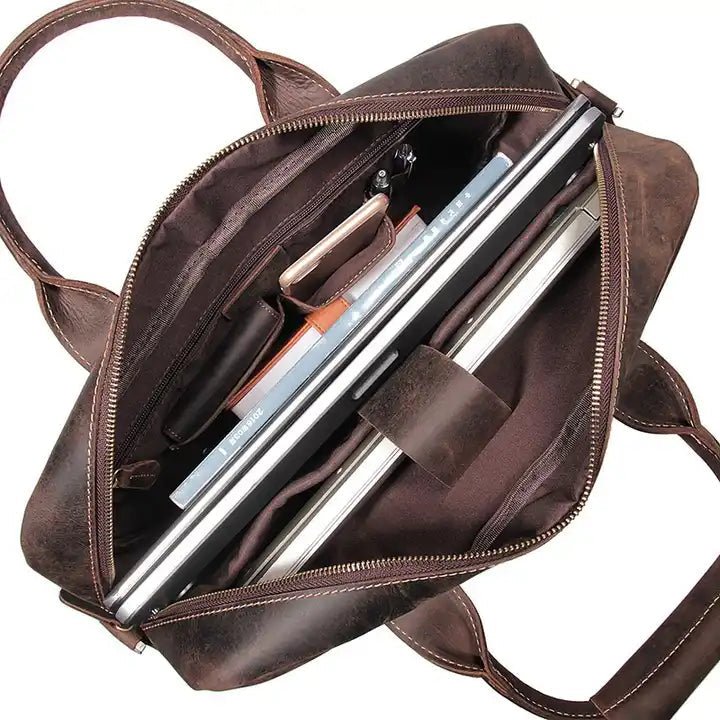 The Welch Briefcase | Vintage Leather Messenger Bag – The J