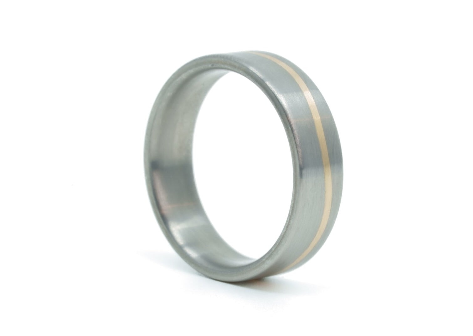 Titanium "Eero" Ring with Flowing InlaySterling Silver