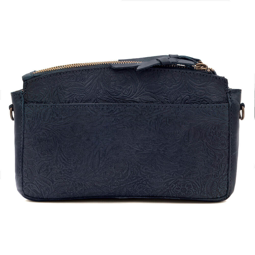 Tooled Leather Crossbody BagMidnight Blue