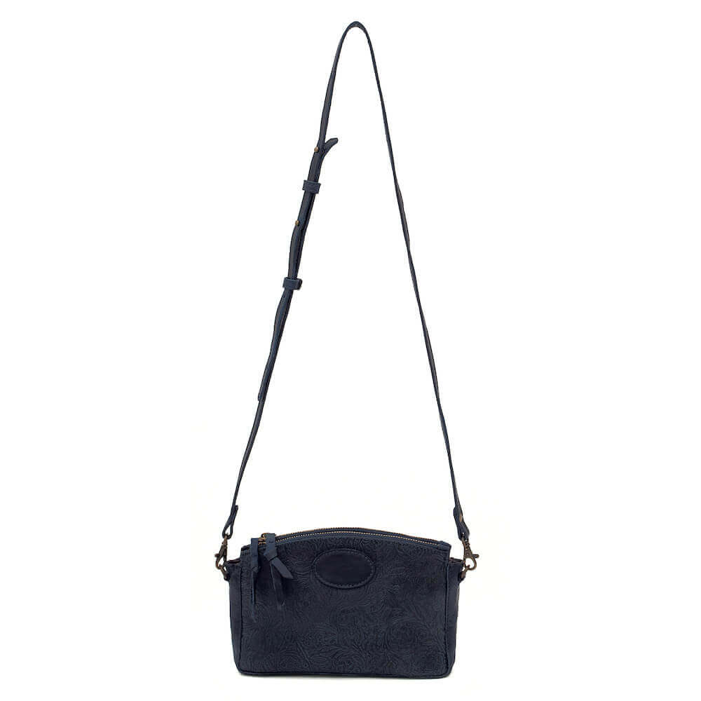 Tooled Leather Crossbody BagMidnight Blue