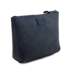 Tooled Leather Large Zippered PouchMidnight Blue