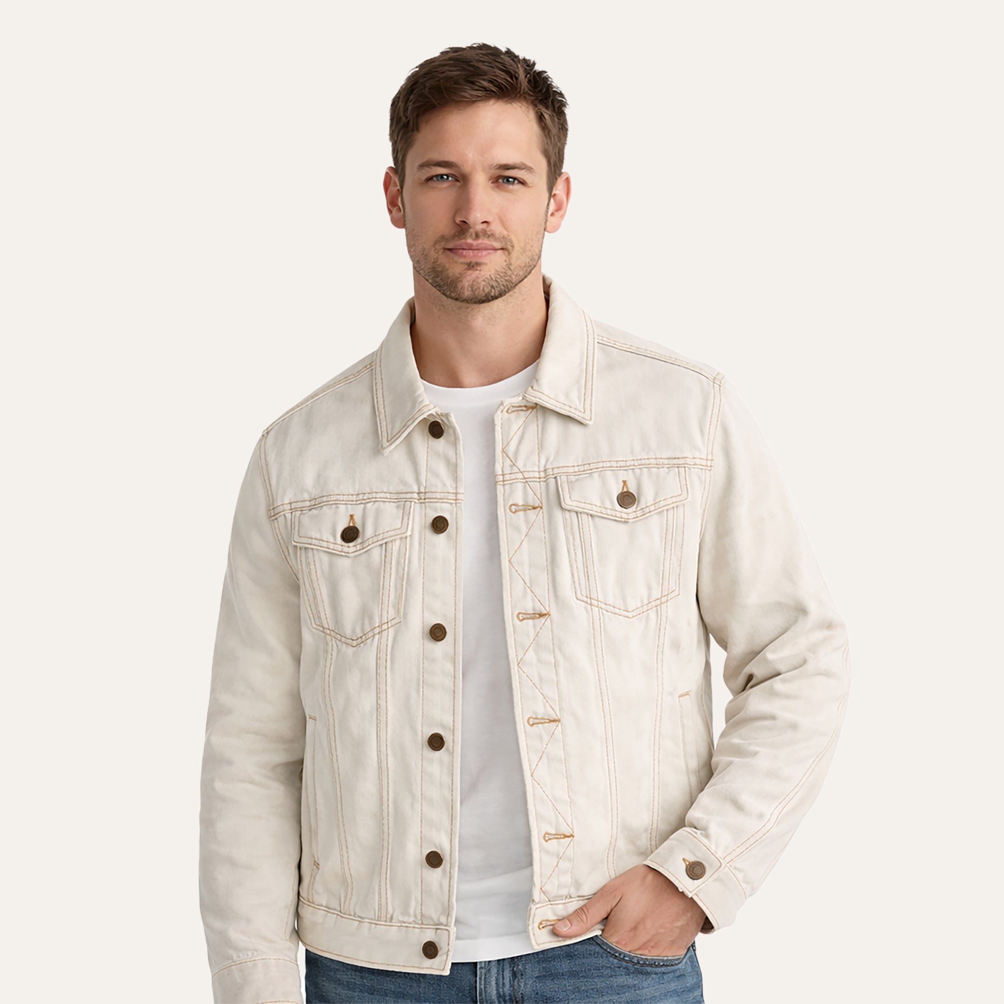 Undyed Natural Jean Jacket - The J. Peterman Company