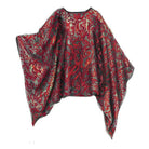 Velvet Kimono BlouseGold Burgundy