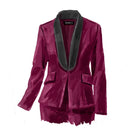 Velvet Tuxedo BlazerBurgundy