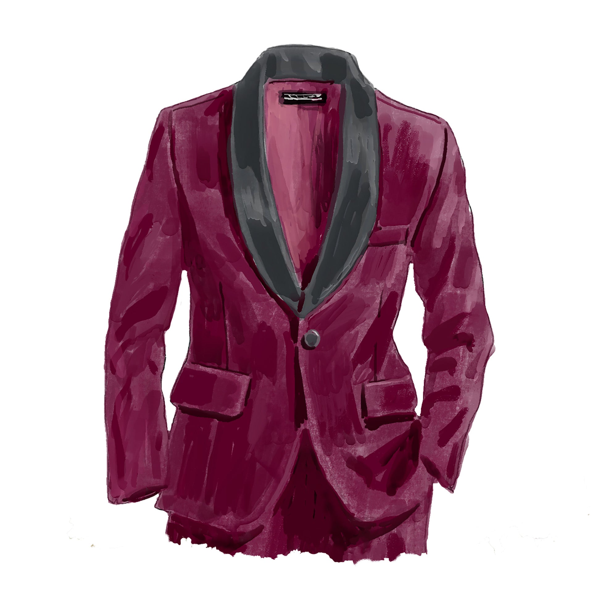 Velvet Tuxedo JacketBurgundy