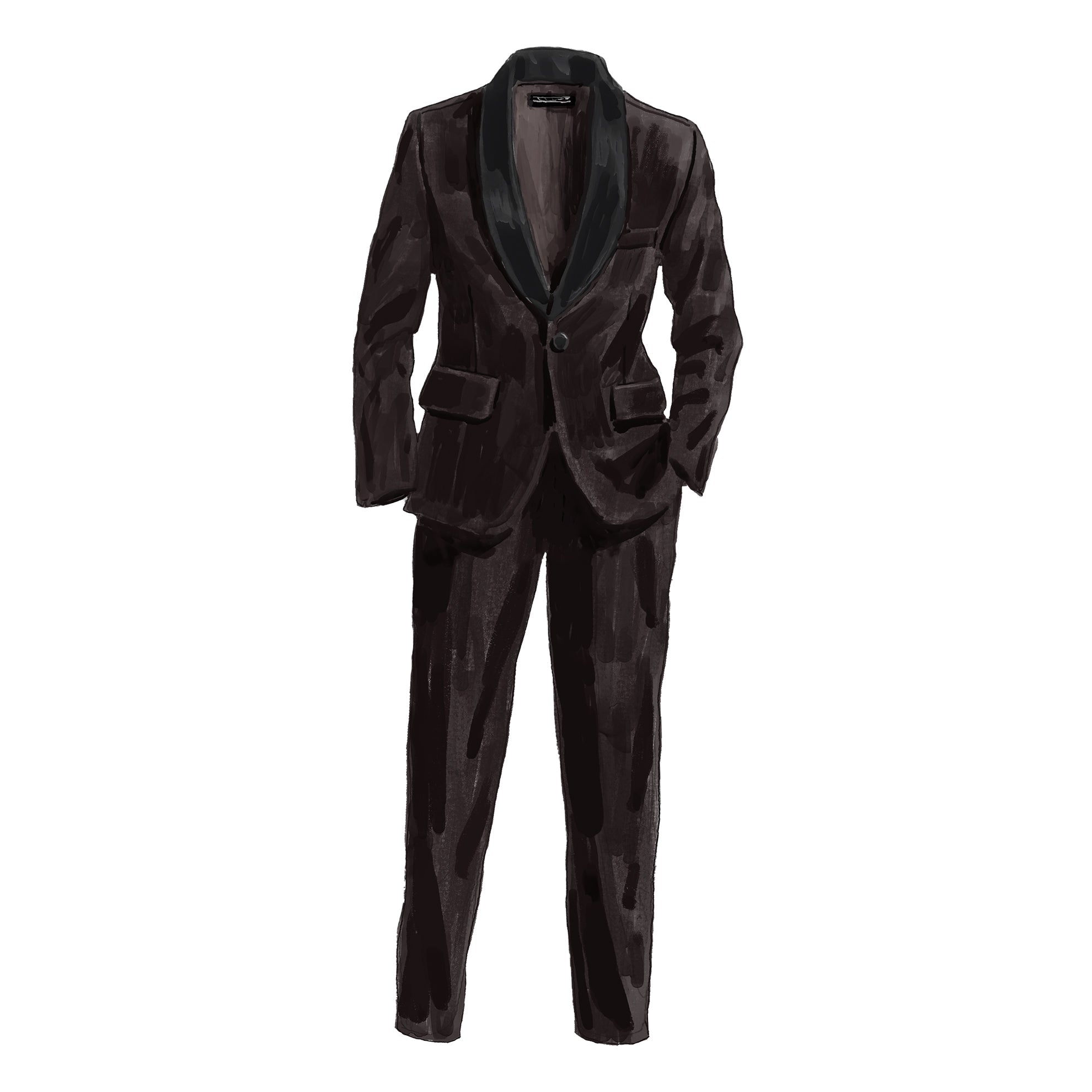 Velvet Tuxedo TrouserBlack