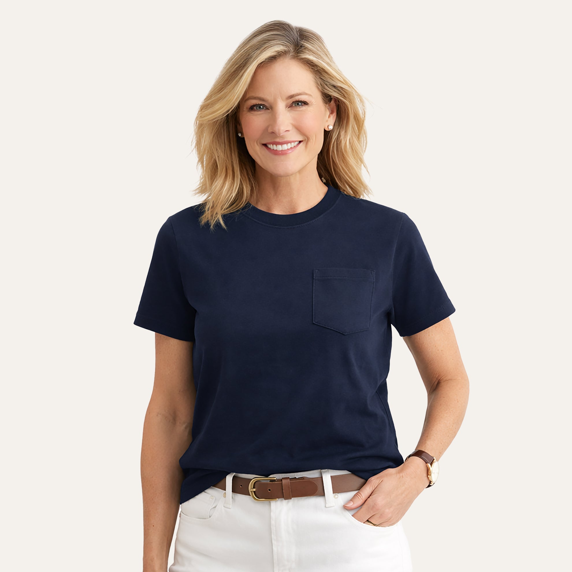 Women's Short Sleeve Vintage T-ShirtNavy