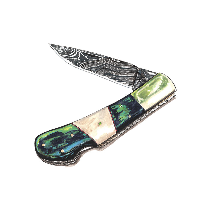 Damascus Folder Pocket Knife