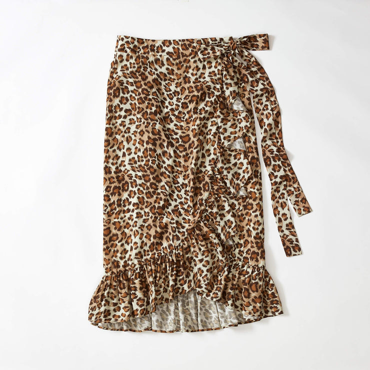 Leopard Wrap Maxi Skirt